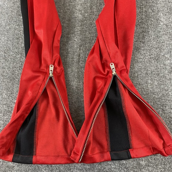MNML Red Track Pants Mens Large Zipper Ankle Joggers Side Stripe - Picture 8 of 12